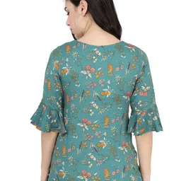 PRIDEWEAR Floral Print Bell Sleeve Ruffles Top image 4