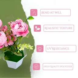 Myntra Elegant Homes White 1 Pieces Artificial Plant With Pot image 4