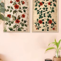Kotart Beige & Brown 2 Pieces Floral Wooden Wall Arts-picture-13