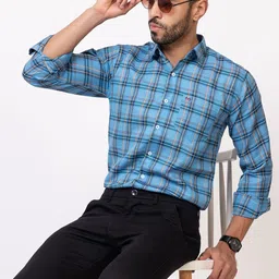 MODERNITY Men Comfort Slim Fit Checked Casual Shirt image 4