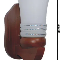 1ST TIME White & Brown Wood Abstract Shaped Shaped Wall Lamp image 3