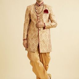 Manyavar Men Thread Embroidered Sherwani Set-picture-8