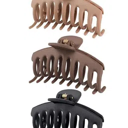 MADHAVWATCH Women Set of 2 Matt Finished Claw Clip image 2