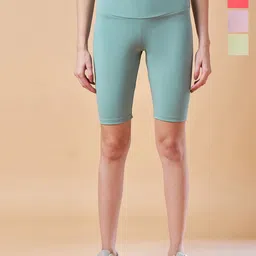 COLOR CAPITAL Women Pack Of 4 High-Rise Knee-Length Cycling Tights-picture-13