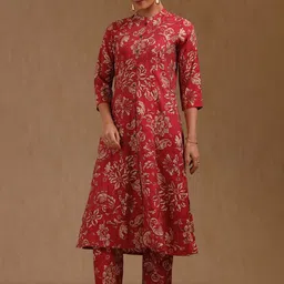 Soch Women Floral Printed Mandarin Collar Top & Trousers Co-Ords Sets-picture-22