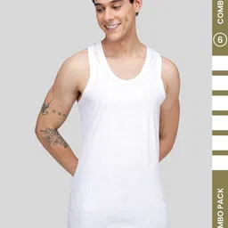 MACHO Pack of 6 Scoop Neck Pure Cotton Undershirt Inner Vest-picture-16