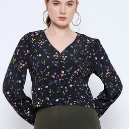 Madame Floral Print Wrap Top-image-28