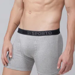 MACHO Pack Of 3 Super Combed Cotton Mid-Rise Short Trunks image 5