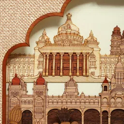 Exotic India Brown & Beige Wooden Carved Wall Art image 2