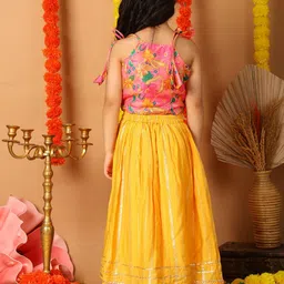 Here&Now X Kinder Kids Girls Printed Ready To Wear Lehenga & Blouse image 4