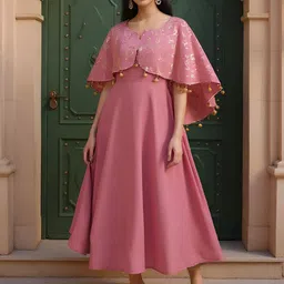 SZN Women Solid Fusion A-Line Kurta-image-92