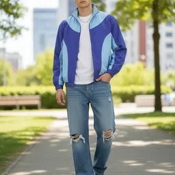 glitchez Mock Collar Paneled Tailored Jacket image 5