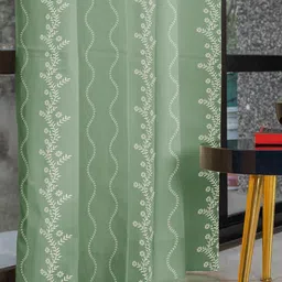 URBAN SPACE Green & White Embroidered Door Curtain image 5