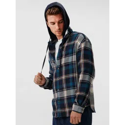 WROGN Men Comfort Tartan Checks Opaque Checked Casual Shirt image 3