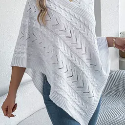 StyleCast x Revolte Women Self Design Longline Poncho image 5