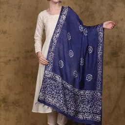 Exotic India Ethnic Motifs Printed Art Silk Batik Dupatta image 3