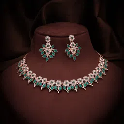 Lyriss Gold-Plated American Diamond Studded Jewellery Set image 3