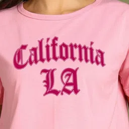 Moda Rapido Women Printed Drop-Shoulder Sleeves Bio Finish Applique T-shirt image 5