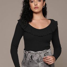 Stylecast X Kotty Women Ruffles Detail Scoop Neck Cotton Top-picture-13