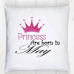 Loops n knots White & Black Princess Are Born In May Printed Pre-Filled Cushion image 4