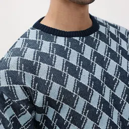 The Roadster Life Co. Geometric Self-Design Pullover image 4