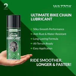 wazzox Combo Of Chain Lubricant + Chain Cleaner + Bike & Car Polish With Cleaning Brush Cleans | Shines & Protects Chain | Car Dashboard Interior & Exterior Cleaning | Chain Oil image 3