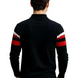 AUTNA Men Striped Polo Collar T-shirt image 2