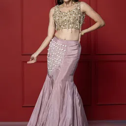 GloballyRonakRBafna Embellished Beads And Stones Ready to Wear Silk Lehenga Choli-picture-26