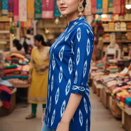 JEMCY Ethnic Motifs Printed Pure Cotton Kurti image 5