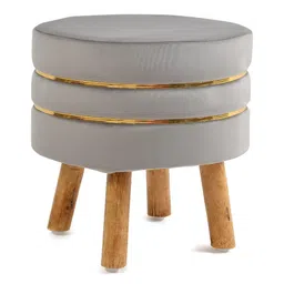 NACIA Grey Wooden Ottoman Pouffe Stool-picture-10