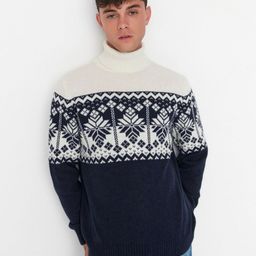 Trendyol Men Colourblocked High Neck Sweatshirt-picture-2