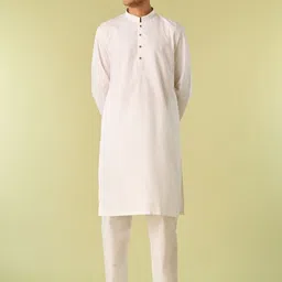 Diwas by Manyavar Men Striped Regular Kurta with Pyjamas-picture-34