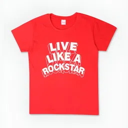V-Mart Girls Typography Printed Round Neck Cotton T-Shirt image 1