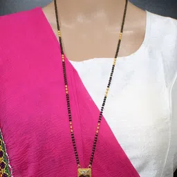 COLOUR OUR DREAMS Gold-Plated Brass Artificial Stones & Beads Mangalsutra-picture-57