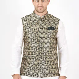 Badoliya & Sons Mandarin Collar Sleeveless Nehru Jacket-picture-51