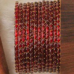KOTTIAR CREATIONS Set Of 12 Crystal Studded Glass Bangles image 3