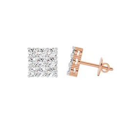 Sparkles Lab Grown Diamond 0.94 Carat Round Cluster Stud Earrings for Women image 3