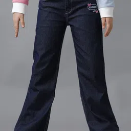 UNDER FOURTEEN ONLY Girls Regular Fit Mid-Rise Cotton Non Stretchable Jeans-picture-34