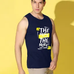 WOOSTRO Men Pack of 2 Typography Printed Round Neck Cotton Slim Fit Sports T-shirts image 4