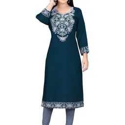 PU FASHION Chikankari Embroidered Long Kurta-image-68