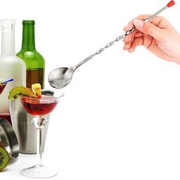 dulariya Spiral Pattern Bar Cocktail Shaker Spoon, Pack of 1, 12 Inches Stainless Steel Coffee Spoon-picture-16