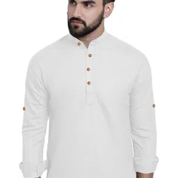 BHUVIKOO Mandarin Collar Roll Up Sleeves Kurta-picture-31