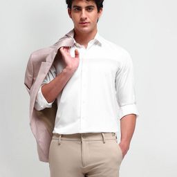 Arrow New York Men Comfort Spread Collar Solid Cotton Slim Fit Formal Shirt-picture-36