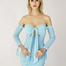 LULU & SKY Women Off-Shoulder Bodycon Mini Dress-picture-30