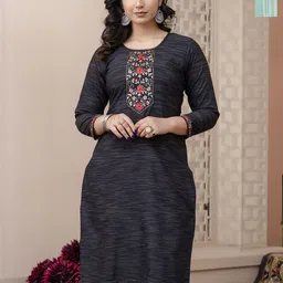 AUZAAI COLLECTION Pack Of 2 Ethnic Motifs Embroidered Thread Work Pure Cotton Kurtas-picture-16