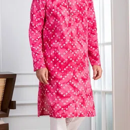 DEVOILER Men Bandhani Printed Kurta image 4
