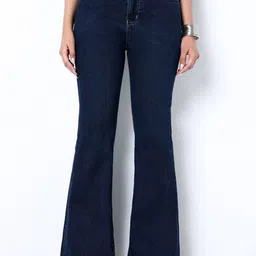 ZUYA Women Stretch Bootcut In Dark Blue Color Denim Jeans-image-39