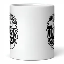 Mr UVD White & Black Printed Ceramic Matte Mugs 350 ml image 4