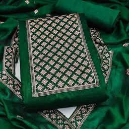 SAINOOR Floral Embroidered Zari Unstitched Dress Material-image-61