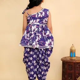 BAESD Girls Floral Printed Regular Pure Cotton Kurti with Dhoti Pants image 3